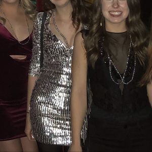 Sequin silver dress!